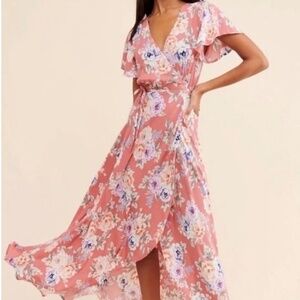 Pink wrap dress